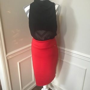 Thalia Sodi red pencil skirt